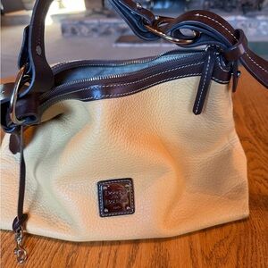 Dooney & Bourke Pumkin and Brown Leather Shoulder Bag